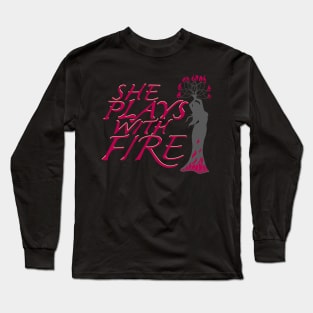 Fire Dancer Pink Long Sleeve T-Shirt